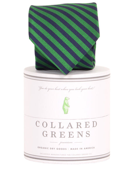Collared Greens - Squaw Necktie - Navy / Green - Ties - The American Gentleman - 1
