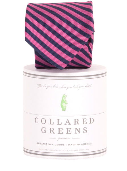 Collared Greens - Squaw Necktie - Navy / Pink - Ties - The American Gentleman - 1