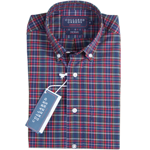 Collared Greens - The Wolfe Button Down - Navy/Red - Shirts - The American Gentleman - 1